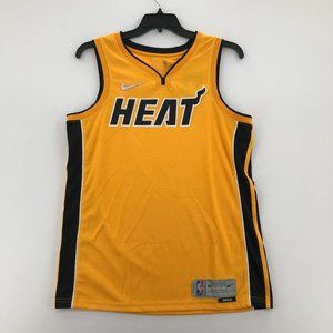 Nike Jersey Mens Large 48 Yellow Black Earned Miami Heat Basketball Shirt Men